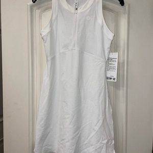 White Grid-Texture Sleeveless Tennis Dress Lululemon NWT